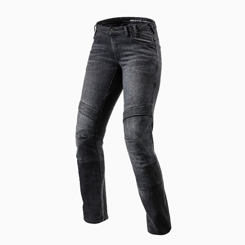 Jeans Donna Revit Moto Ladies Nero - Pantaloni Moto Donna