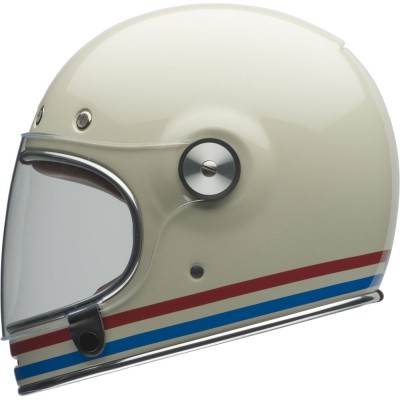 Casco Integrale Bell Bullitt Bianco Perla Rosso Blu Lucido - Caschi Moto Custom - Vintage