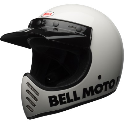 Casco Cross Bell Moto-3 Bianco - Caschi Custom - Vintage