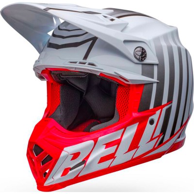 Casco Cross Bell Moto-9S Flex Bianco Rosso - Caschi Moto Cross