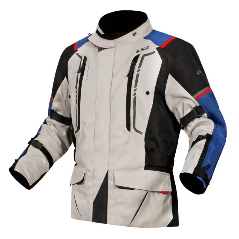 Giacca in Tessuto Ls2 Narvik Blu Nero Grigio Rosso Bianco 5XL