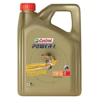 Olio Moto 4 Tempi Castrol Power 1 15W-50 4 Litri HUJ - Olio Cambio Moto