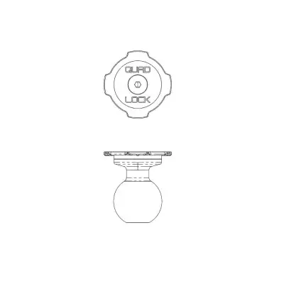Adattatore Quad Lock Per Tappo Superiore a Sfera 1" Ball - Attacchi Porta Navigatori e Smartphone