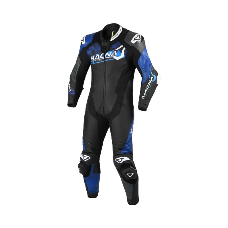 Tuta Intera In Pelle Macna Blitz 1pc Nero Blu UOMO 50