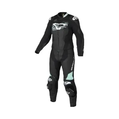 Tuta Divisibile Donna In Pelle Macna Blitz 2pc Verde Bianco - Tute Moto Donna