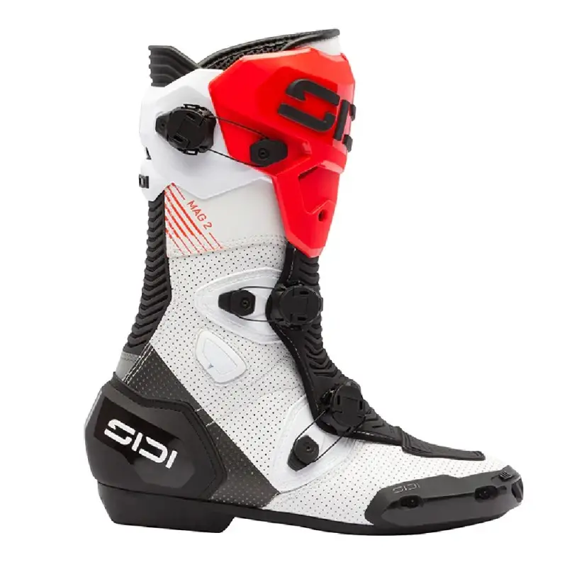 Stivali Moto Racing Sidi Mag 2 Air Bianco Nero Rosso 43