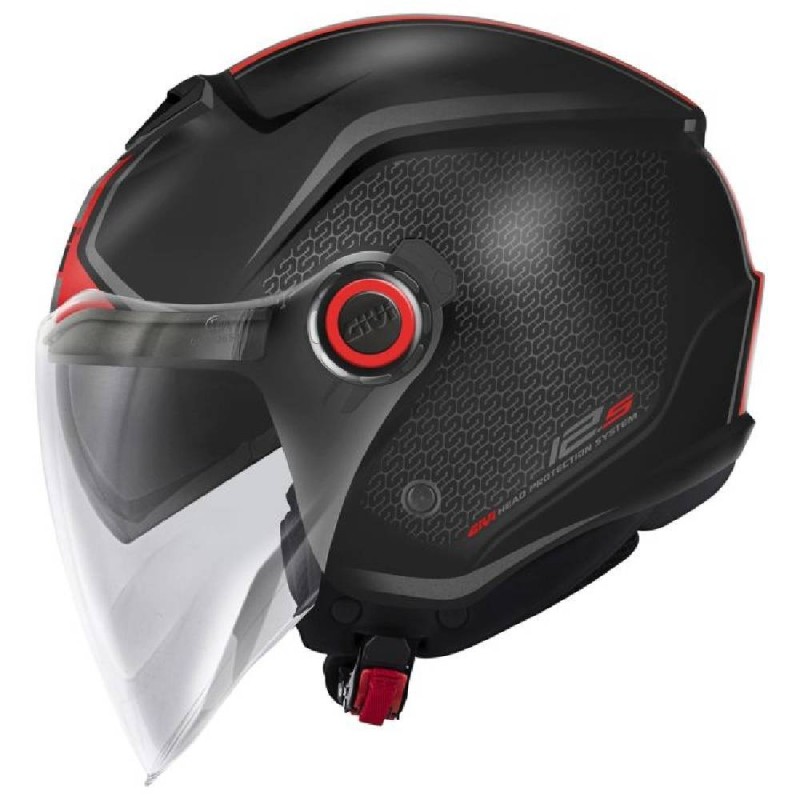 Casco Jet Givi 12.5 Touch Nero Lucido Rosso S