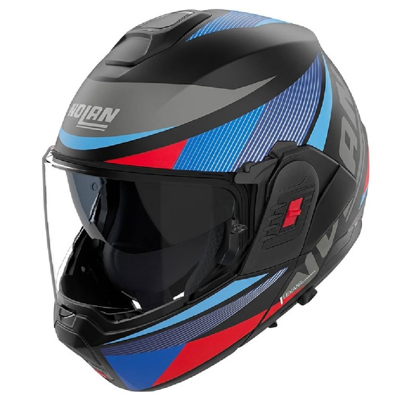Casco Modulare Nolan N120-1 Duetto 370 Nero Antracite Blu Rosso Opaco XL