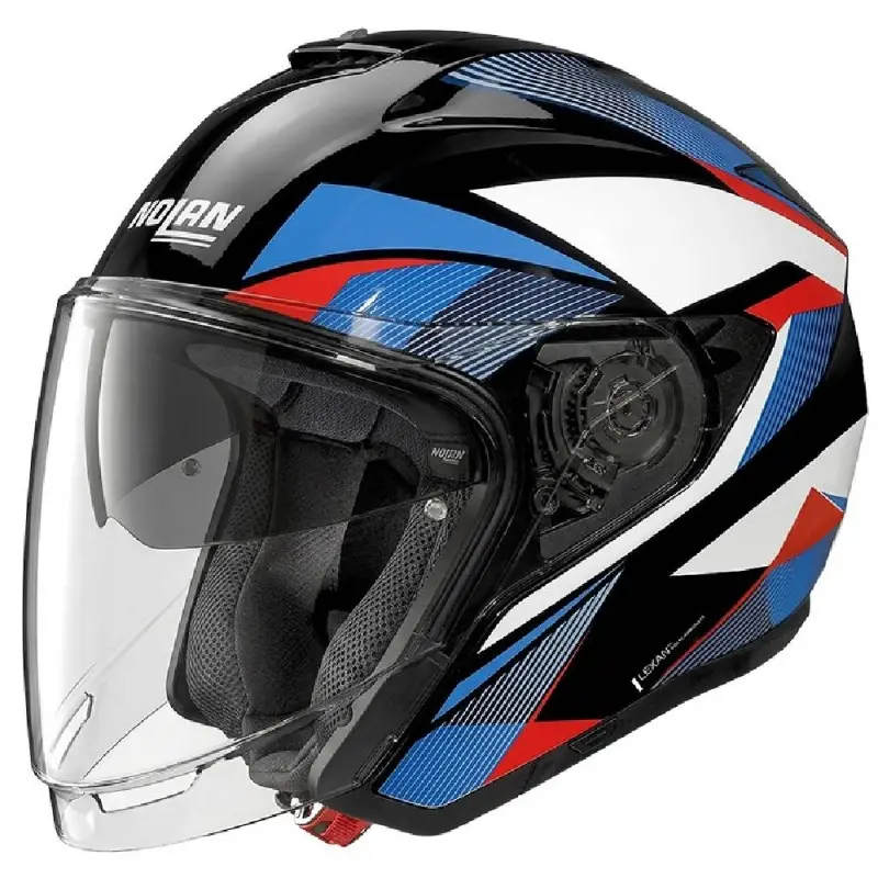 Casco Jet Nolan N40-6 Duetto 343 Nero Blu Rosso Opaco L