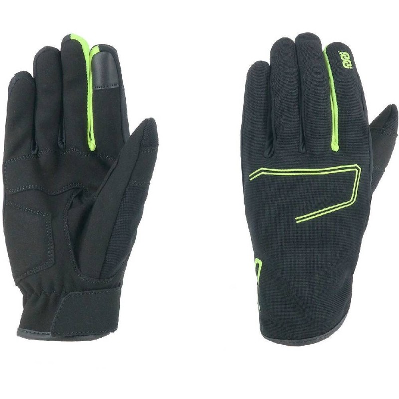 Guanti Moto Estivi in Tessuto OJ MINIMAL Nero Giallo Fluo L