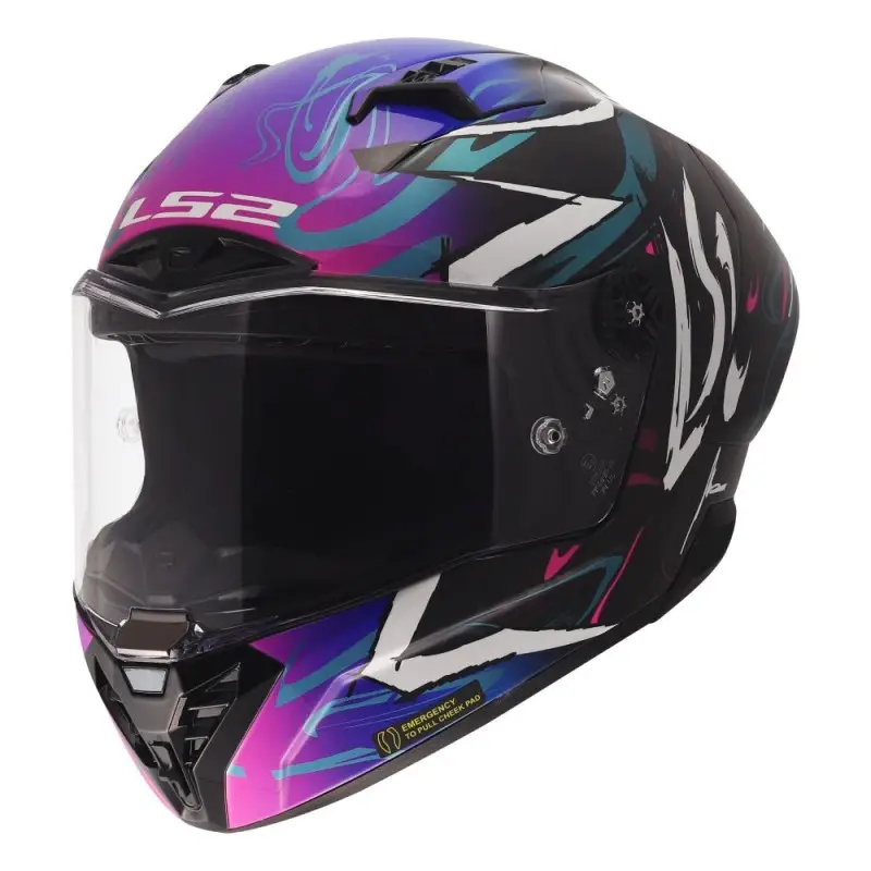 Casco Integrale LS2 FF805 Thunder Gp Aero Drift Blu Viola XL