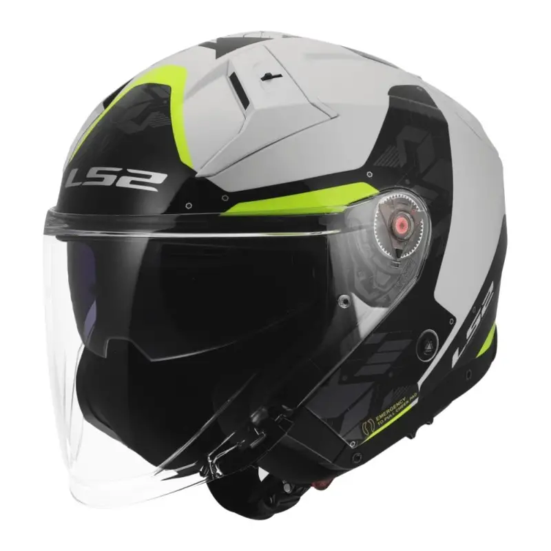 Casco Jet Ls2 OF603 Infinity II Nightline H-v Giallo Lucido 3XL
