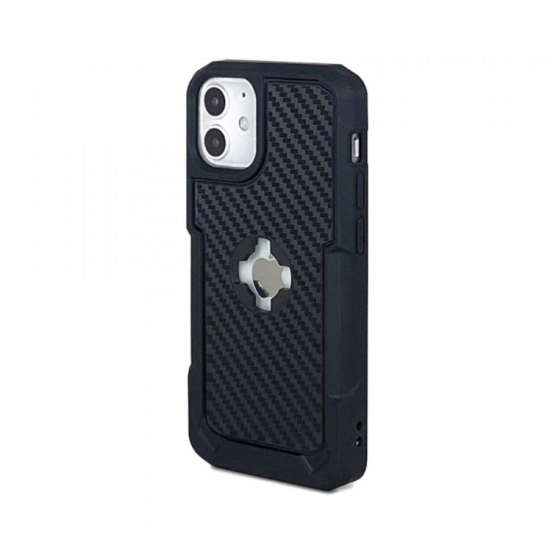 Custodia Adatta per iPhone 12 Mini Con Supporto Cube X-Guard Carbonio - Custodie Protettive
