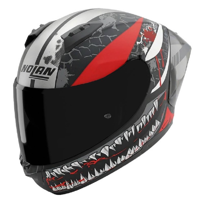 Casco Integrale Nolan N60-6 Sport Follia 368 Nero Grigio Rosso Opaco L