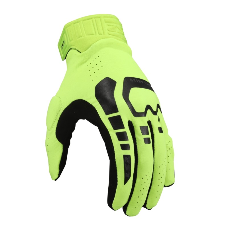 Guanti Uomo in Tessuto LS2 Flex Nero H-v Giallo 3XL
