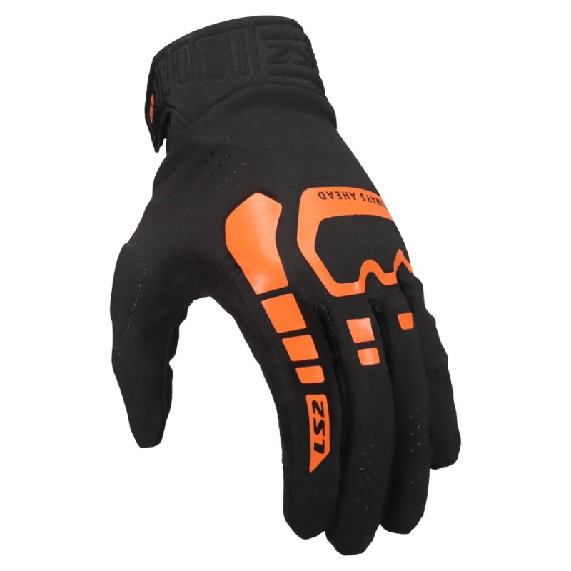 Guanti Uomo in Tessuto LS2 Flex Nero Arancione 3XL