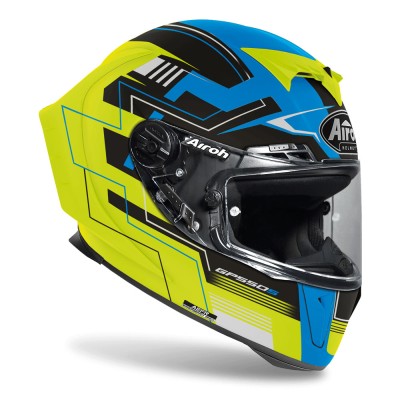 Casco Integrale Airoh Gp550 S Challenge Blu Giallo Opaco - Caschi Moto Integrali