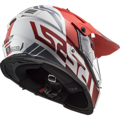 Casco On-Off Touring Ls2 Mx436 Pioneer Evo Evolve Rosso Bianco - Caschi On-Off Touring