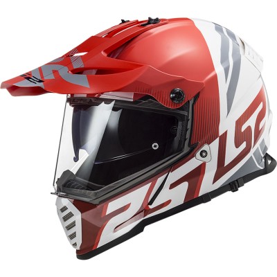 Casco Integrale On-Off Touring Ls2 Mx436 Pioneer Evo Evolve Rosso Bianco - Caschi On-Off Touring