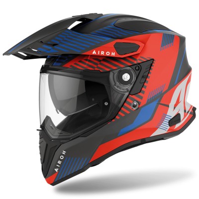 Casco Touring Airoh Commander Boost Rosso Blu Opaco - Caschi Moto On-Off Touring