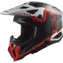Casco Cross Carbonio Ls2 MX703 X-Force Victory Rosso Bianco Lucido
