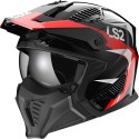 Casco Crossover Ls2 OF606 Drifter Triality Nero Rosso Lucido
