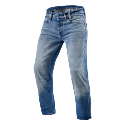 Jeans Uomo Revit Salt Tf Blu Medio Slavato L34 Standard - Jeans per Moto