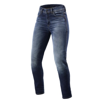 Jeans Rev'it Marley Ladies Sk Medium Blue Used L30 Accorciato - Pantaloni Moto Donna