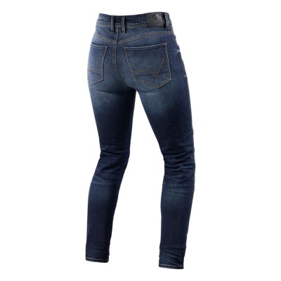 Jeans Donna Revit Marley Ladies Sk Medium Blue Used L30 Accorciato - Pantaloni Moto Donna