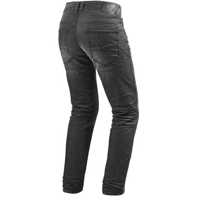Jeans Uomo Revit Vendome 2 Grigio Scuro Slavato L32 Accorciato - Jeans per Moto