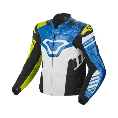 Giacca In Pelle Macna Tracktix Giallo Fluo - Giacche Moto in Pelle