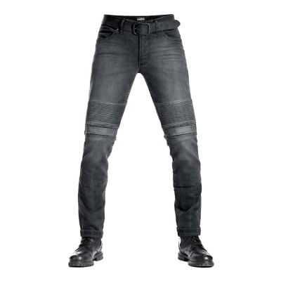 Jeans Uomo Pando Moto KARL DEVIL 9 L32 Accorciato Grigio - Jeans per Moto