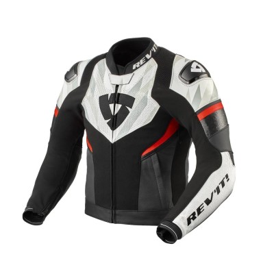 Giacca in Pelle Rev'it Hyperspeed 2 Air Nero Bianco - Giacche Moto in Pelle