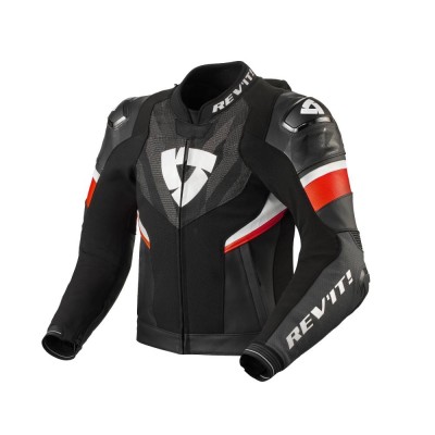 Giacca in Pelle Rev'it Hyperspeed 2 Pro Nero Rosso - Giacche Moto in Pelle