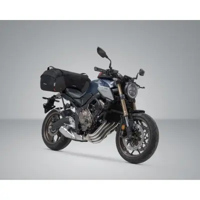 Borsa Portapacchi Posteriore Per Moto WOSAWE: Impermeabile Effetto Carbonio (Nera)