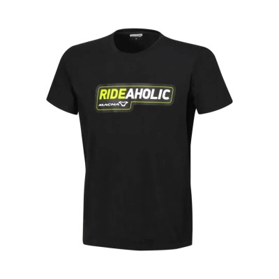 T-Shirt Macna Rideaholic Nero Giallo - Maglie e Felpe