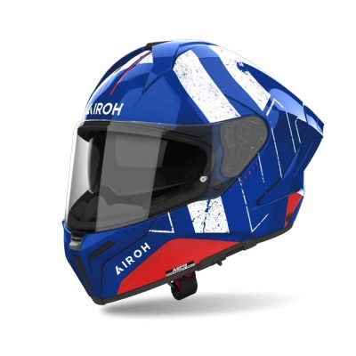 Casco Integrale Airoh Matryx Scope Blu Rosso Lucido - Caschi Moto Integrali