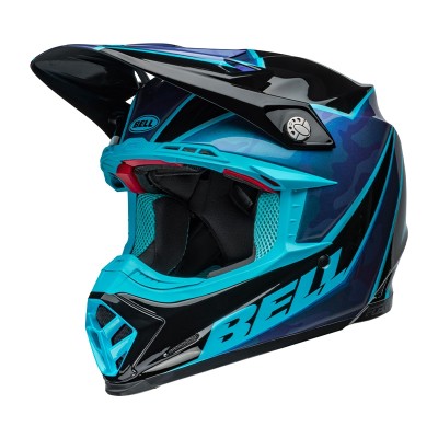 Casco Cross Bell Moto-9s Flex 2024 Sprite Nero Blu - Caschi Moto Cross