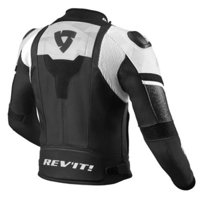 Giacca in Pelle Revit Hyperspeed Air Nero Bianco - Giacche Moto in Pelle