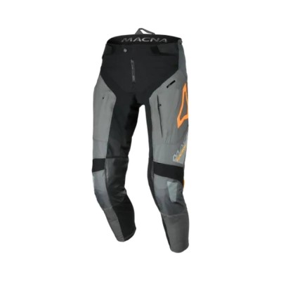 Pantaloni In Pelle Unisex Fuoristrada Macna Chameleon-1 Grigio Arancio - Pantaloni in Pelle Moto